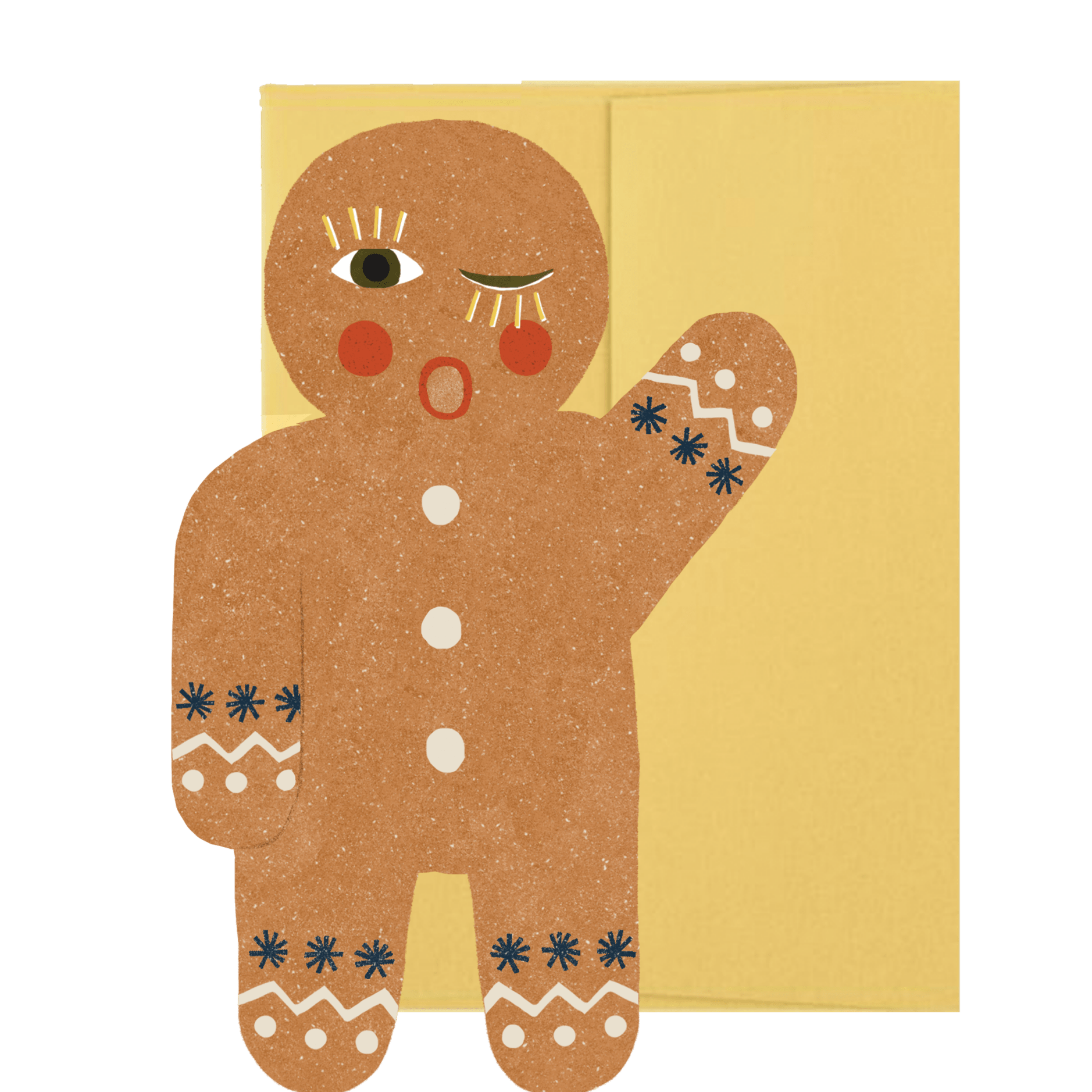 Gingerbread Man Holiday - Die Cut Card - Joy Gift Shoppe