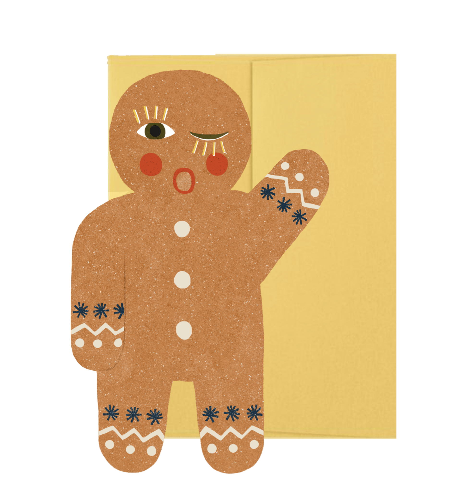 Gingerbread Man Holiday - Die Cut Card - Joy Gift Shoppe