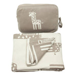 Giraffe Organic Cotton Baby Blanket and Burp Cloth Set - Stone - Joy