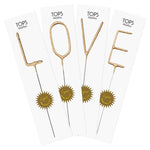 Gold "Love" Letter Sparkler Wands - Set of 4 - Joy