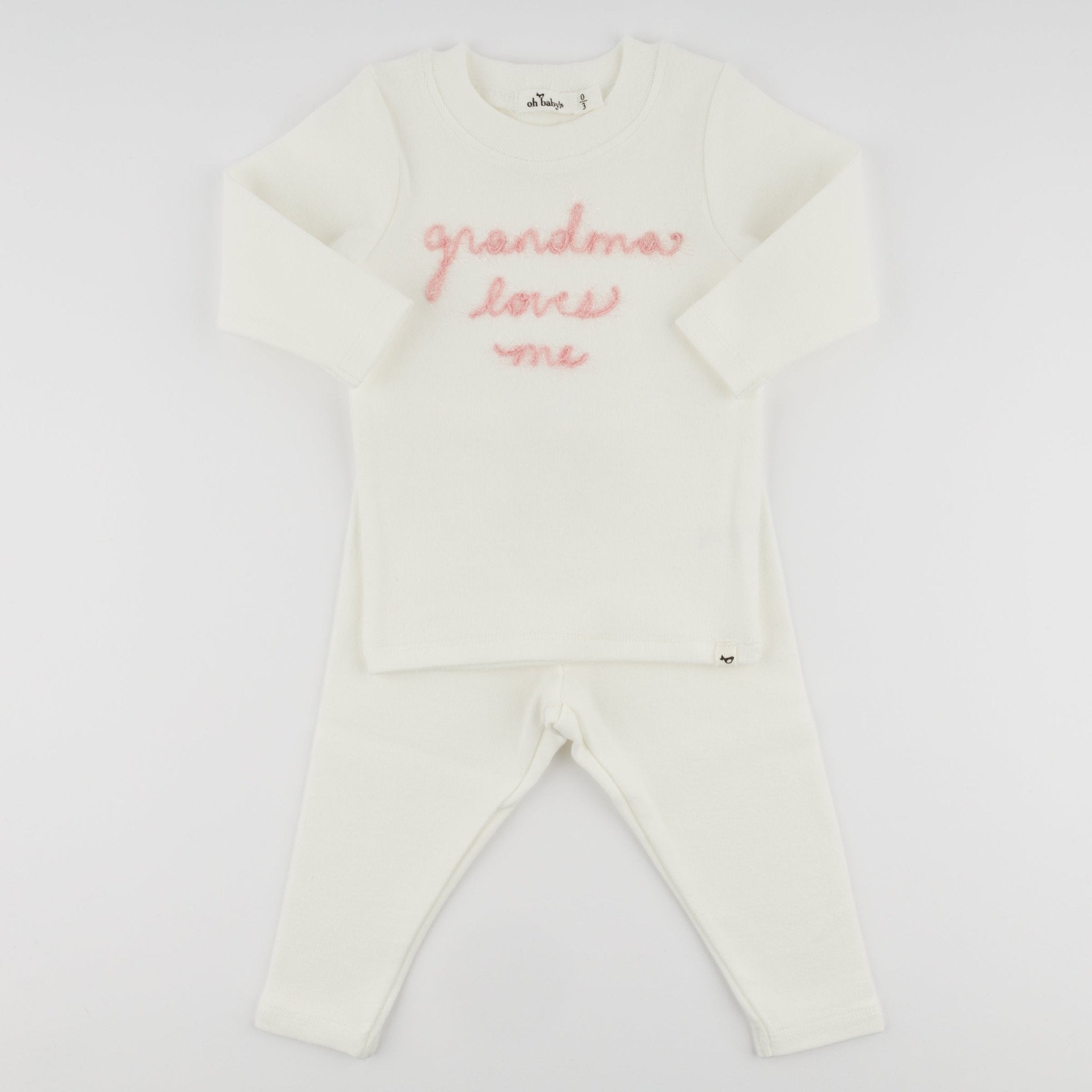 "Grandma Loves Me" Baby Rib 2pc Set - Joy