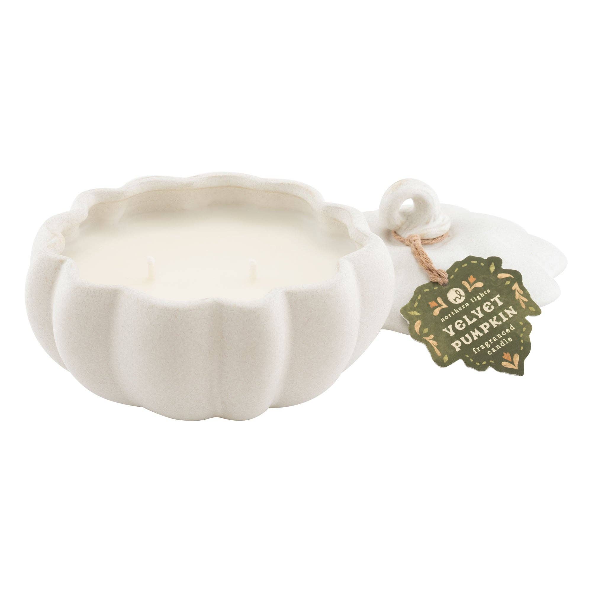 Grateful Glow Pumpkin Candle: White - Joy