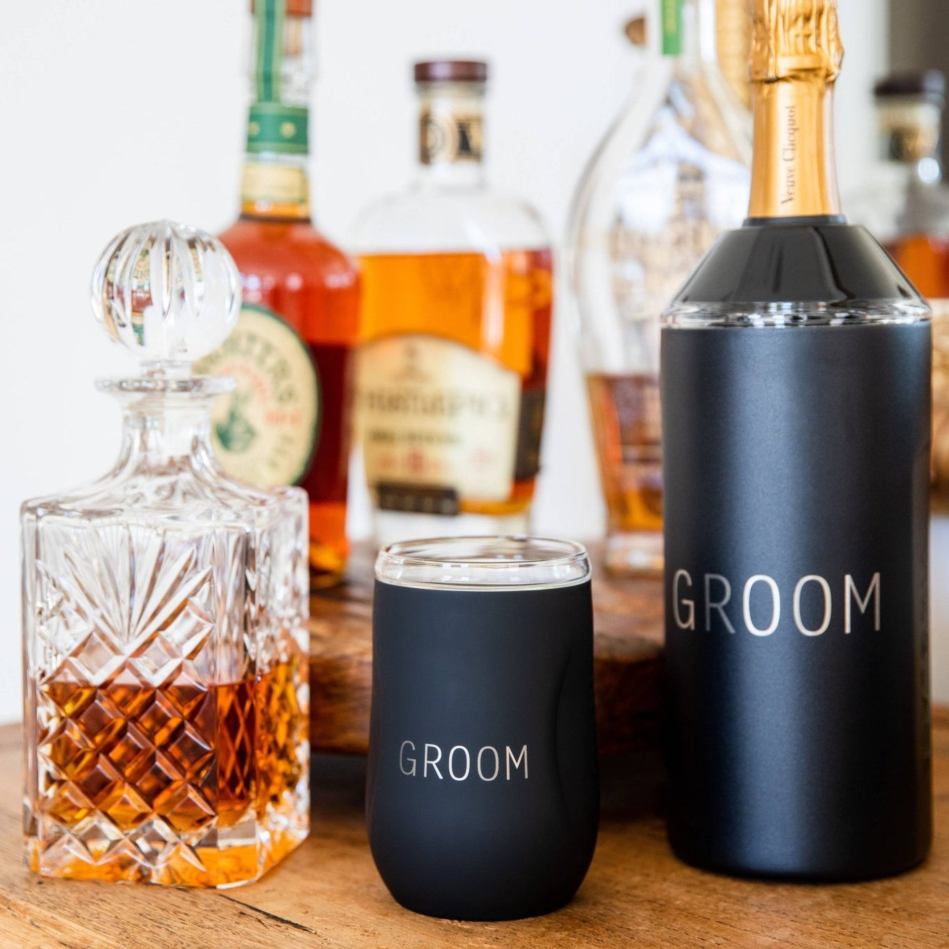 Groom Wine & Champagne Chiller in Black - Joy