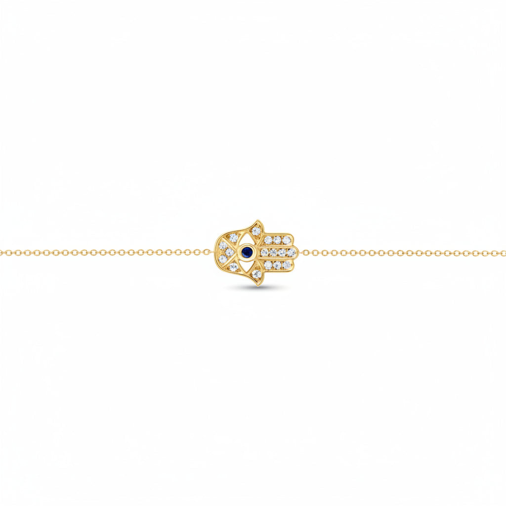 Hamsa with Blue Sapphire Bracelet - Joy Gift Shoppe