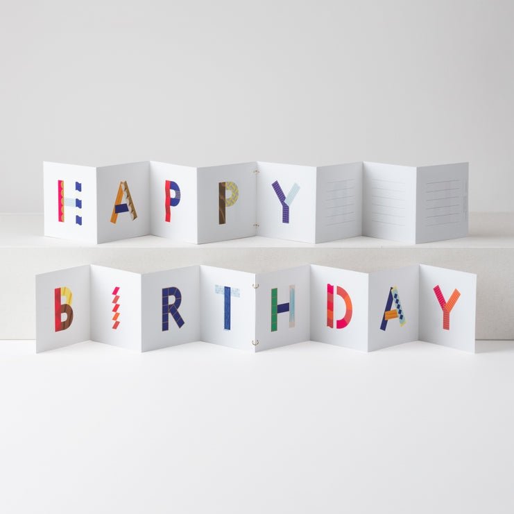 Happy Birthday Moji Accordian Card - Joy