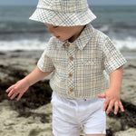 HELFORD Chambray/Cream Plaid Onesie - Joy
