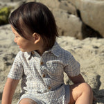 HELFORD Chambray/Cream Plaid Onesie - Joy