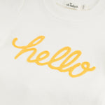 "hello" Golden Embroidered Two Piece Set - Joy