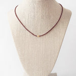 Hessonite Garnet + 18KT Beaded Necklace - Joy Gift Shoppe