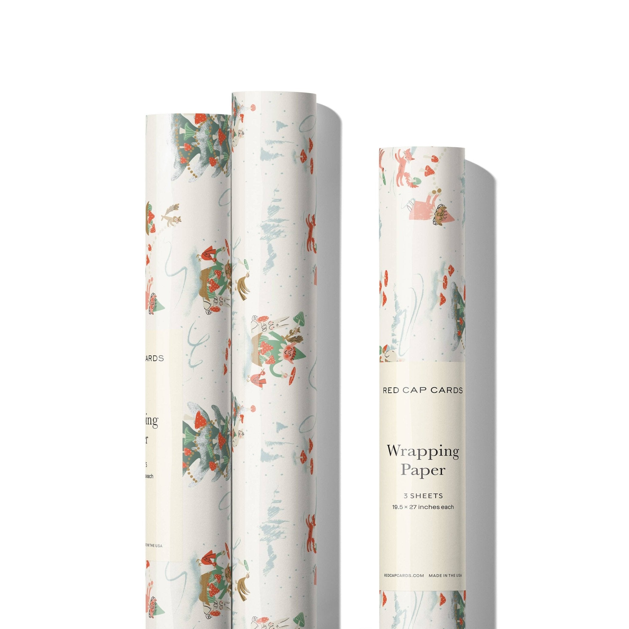 Holiday Critters Wrapping Paper: Rolls of 3 Sheets - Joy
