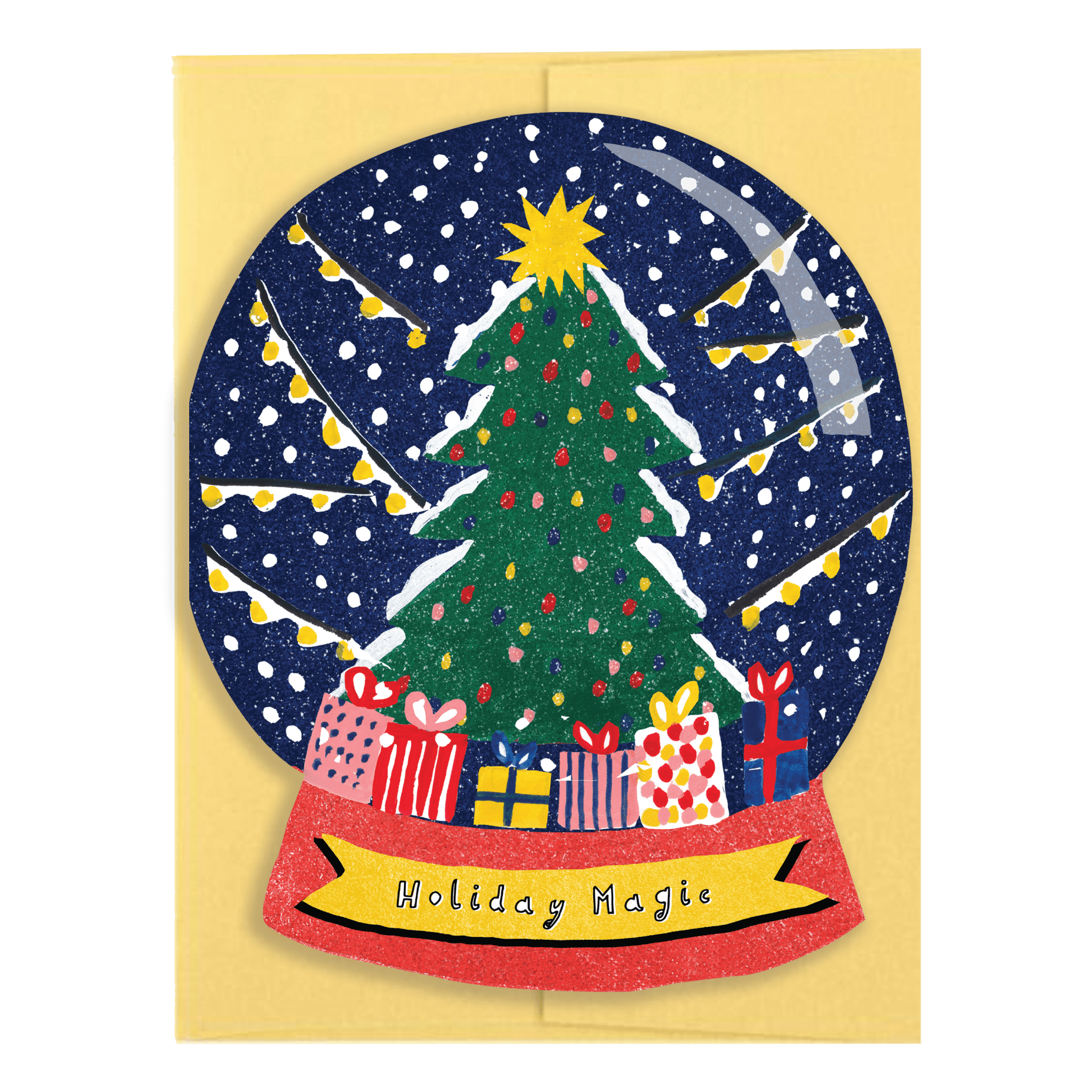 Holiday Magic Snow Globe - Die Cut Card - Joy Gift Shoppe