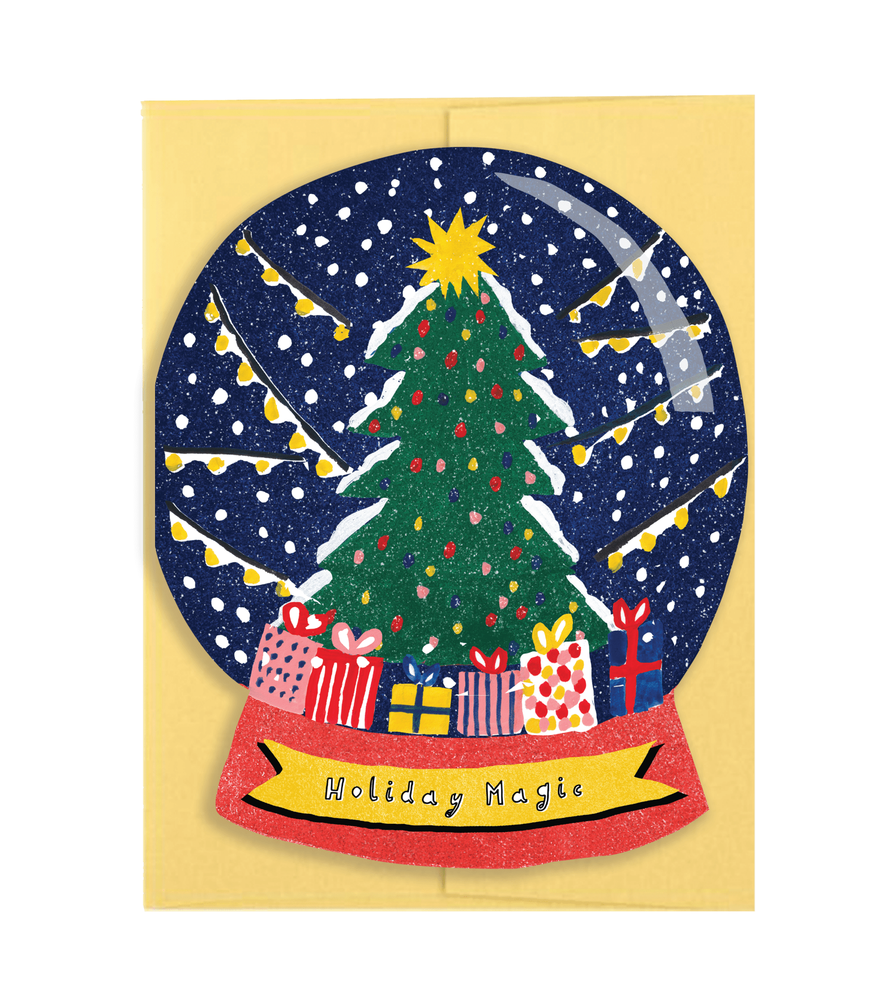 Holiday Magic Snow Globe - Die Cut Card - Joy Gift Shoppe