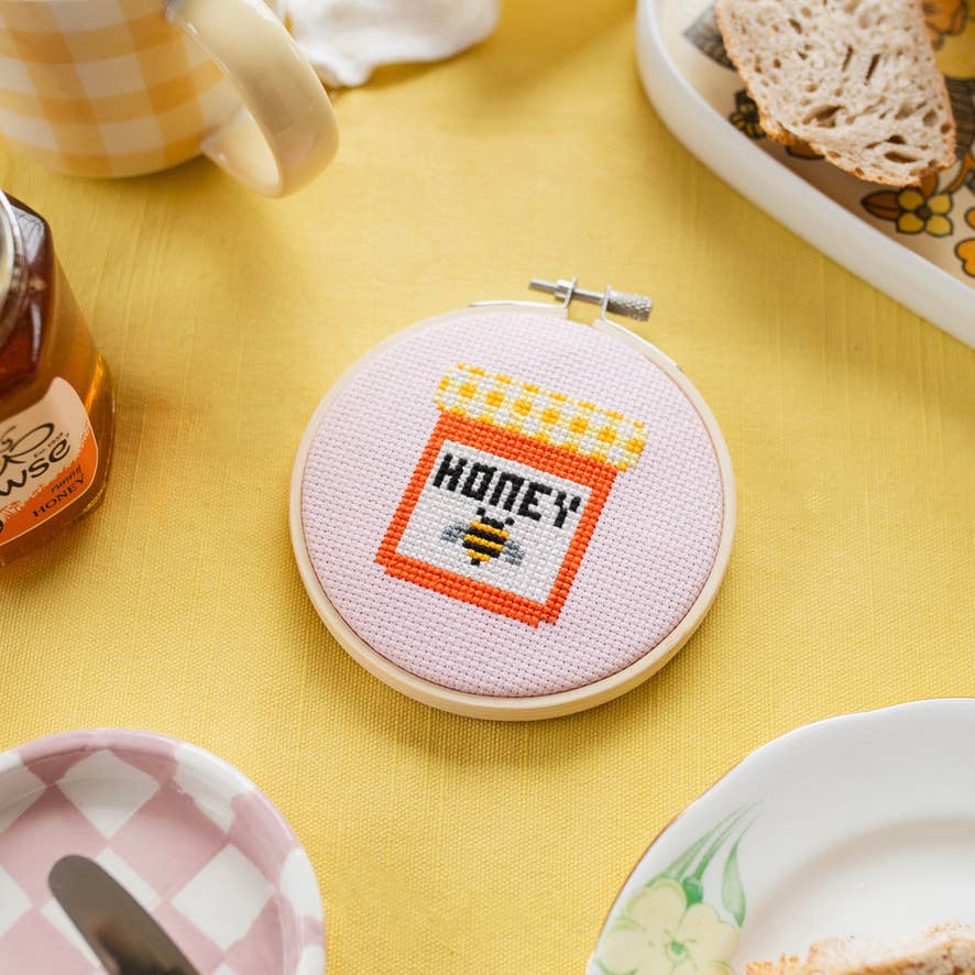 Honey Jar Cross Stitch Kit - Joy