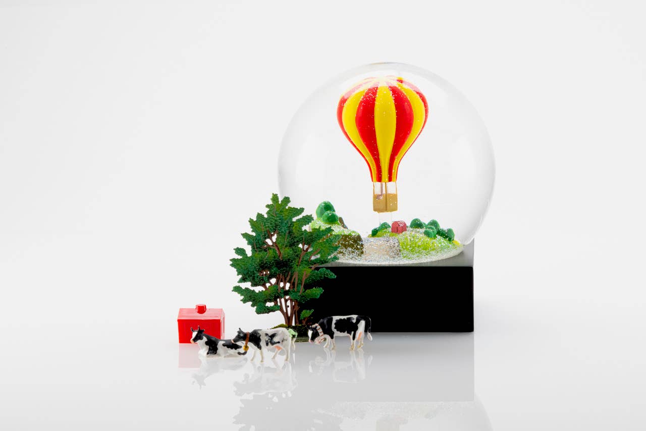 Hot Air Balloon Snow Globe - Joy
