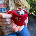 Hot Chocolate Felt Wool Christmas Ornament - Joy
