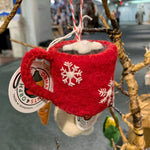 Hot Chocolate Felt Wool Christmas Ornament - Joy