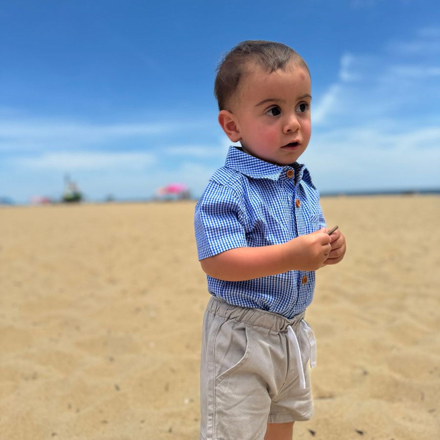 HUGO Pale Grey Twill Shorts - Baby - Joy