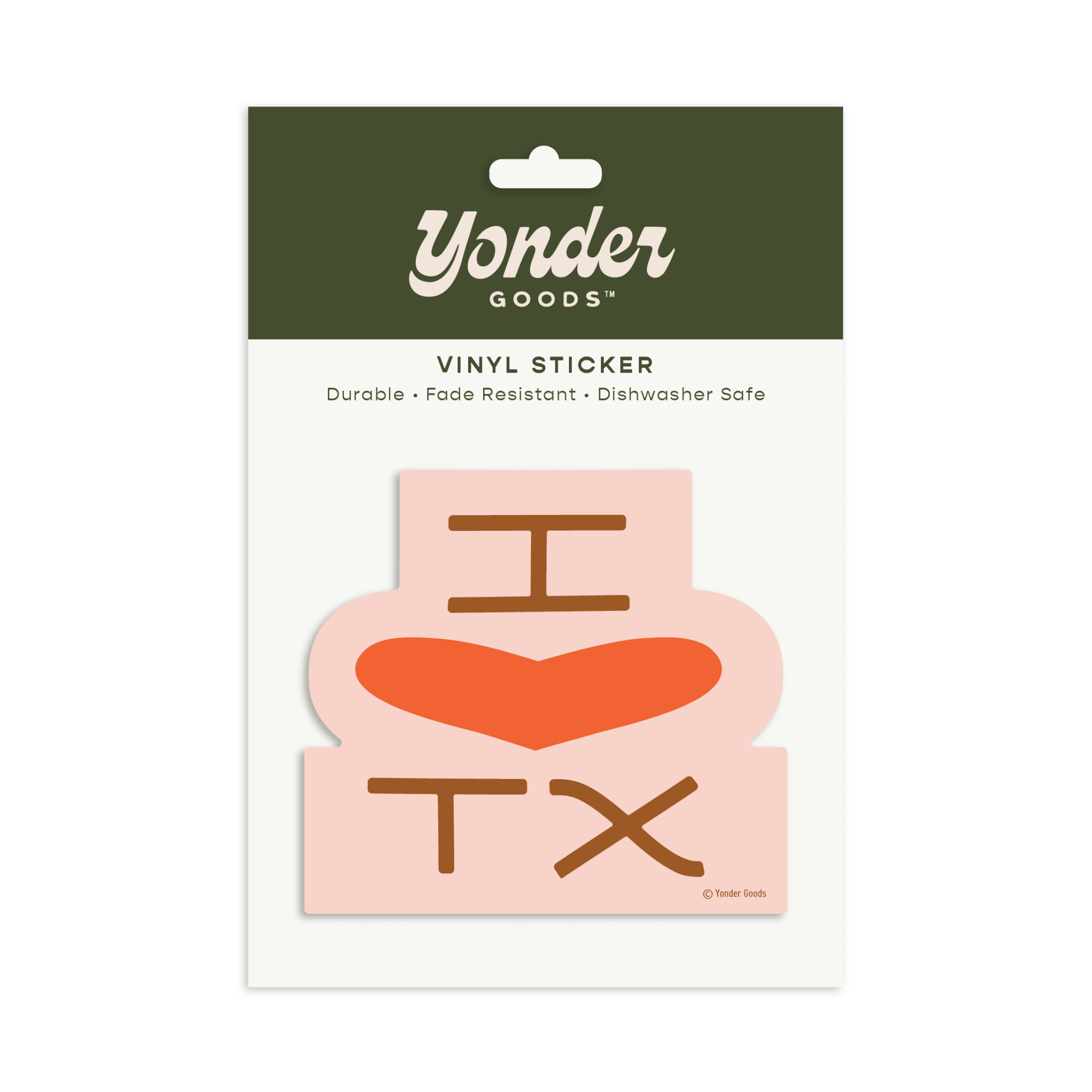 I Love TX Sticker Pink - Joy Gift Shoppe