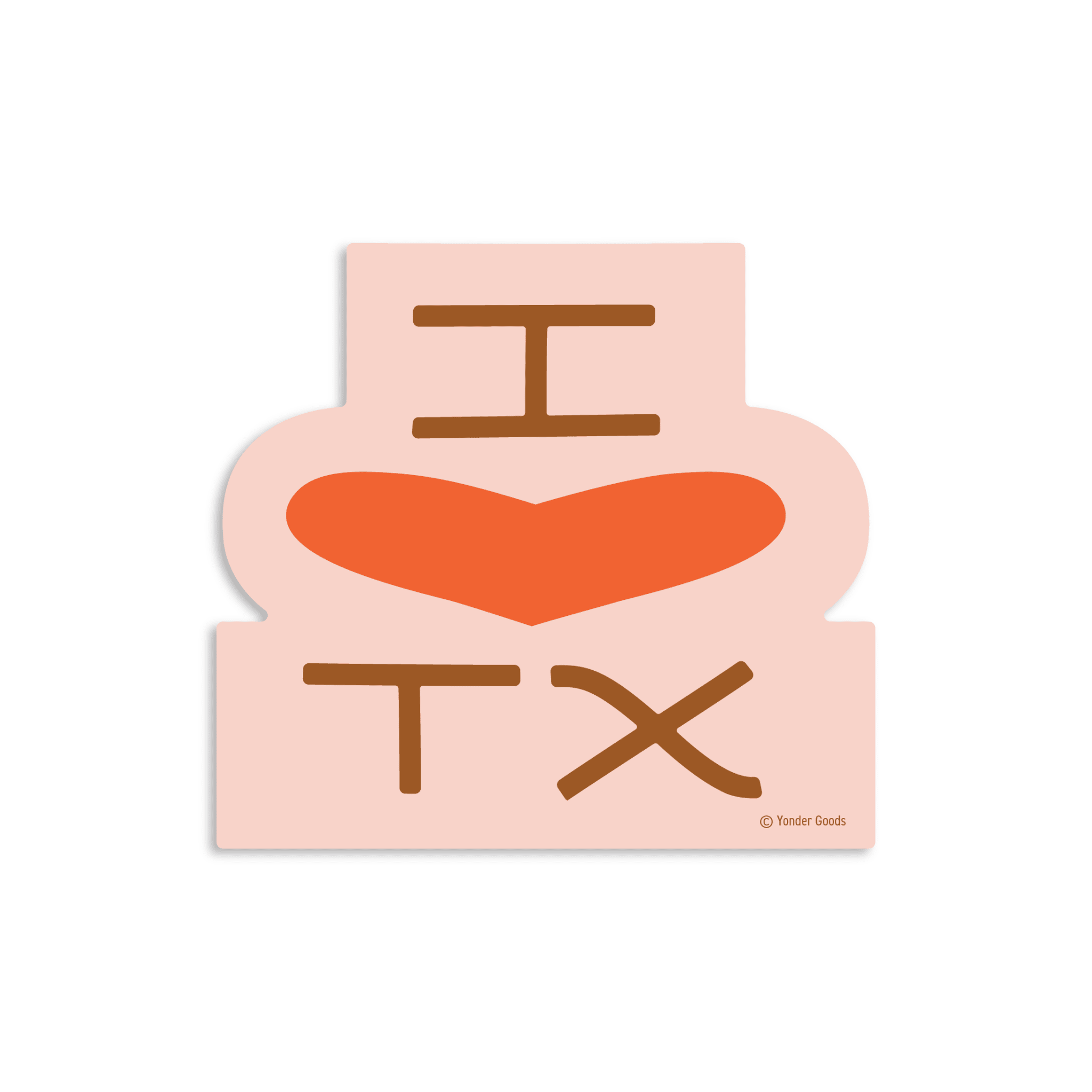 I Love TX Sticker Pink - Joy Gift Shoppe