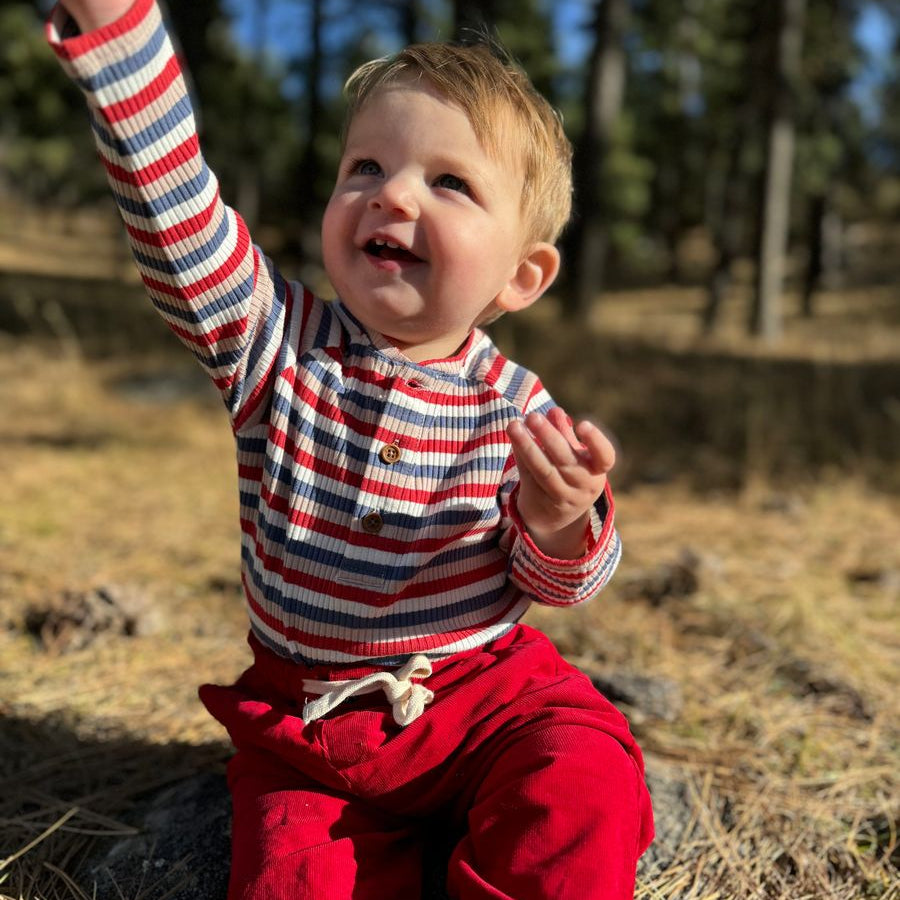 JACKSTAY Henley Raglan Onesie - Joy