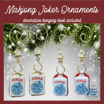 Joker Mahjong Christmas Ornament: Gold, Set of 4 - Joy Gift Shoppe