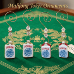 Joker Mahjong Christmas Ornament: Gold, Set of 4 - Joy Gift Shoppe