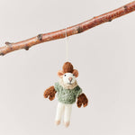 Jolly Felted Mouse Ornament - Joy