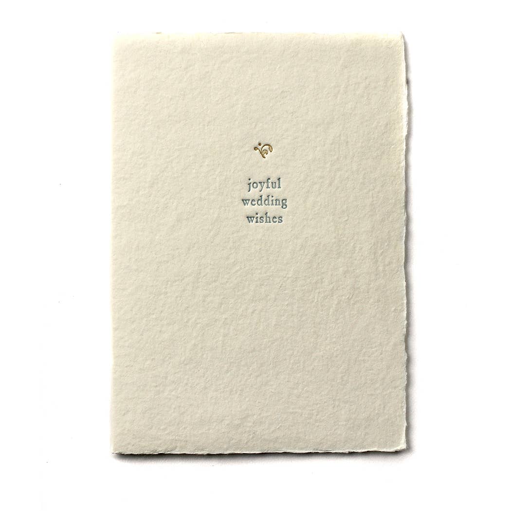 Joyful Wedding Wishes Small Salutations Handmade Paper Card - Joy