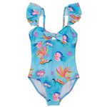 Kaleido Fish Sustainable Frill Swimsuit - Joy