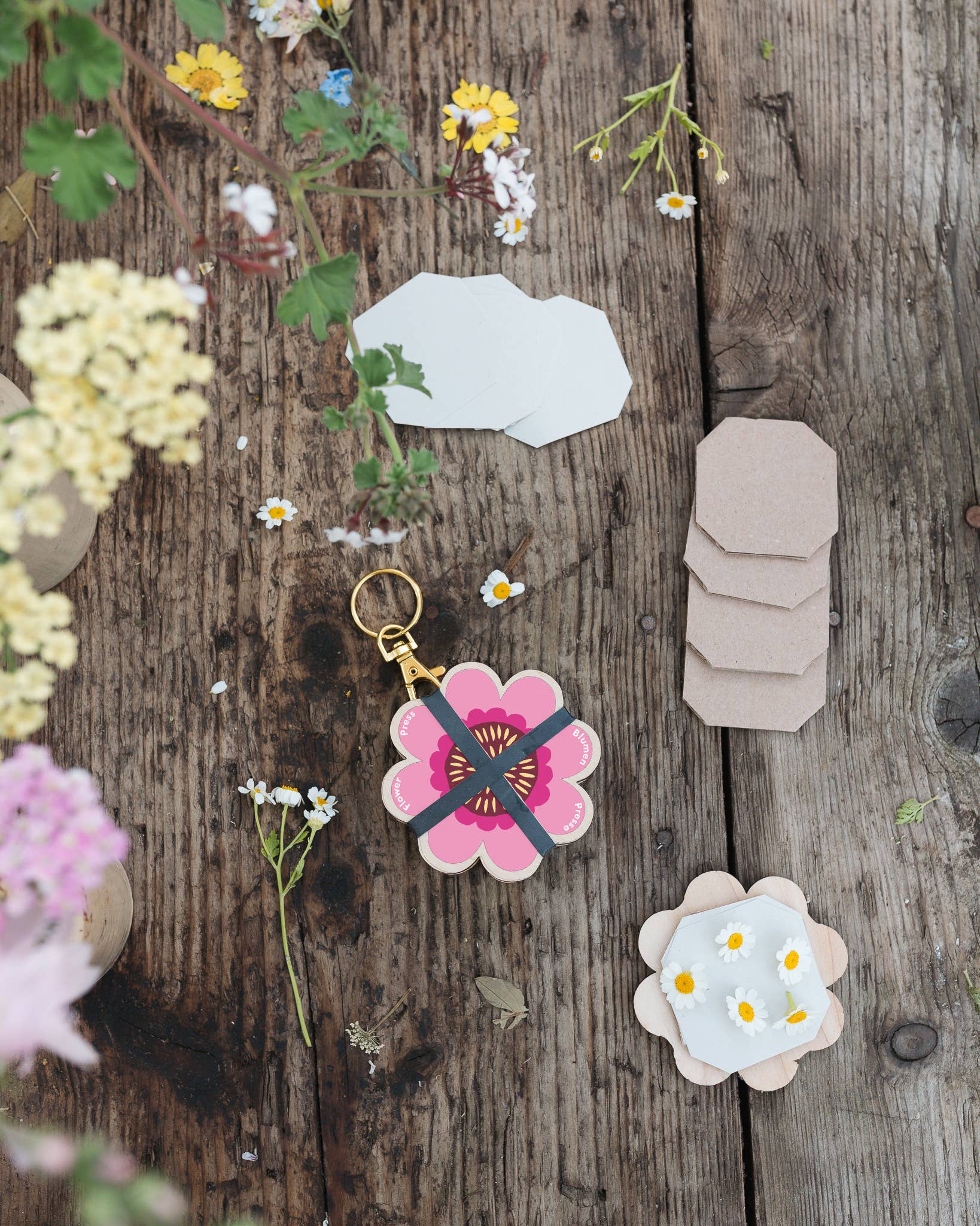 Keyring Flower Press - Joy Gift Shoppe