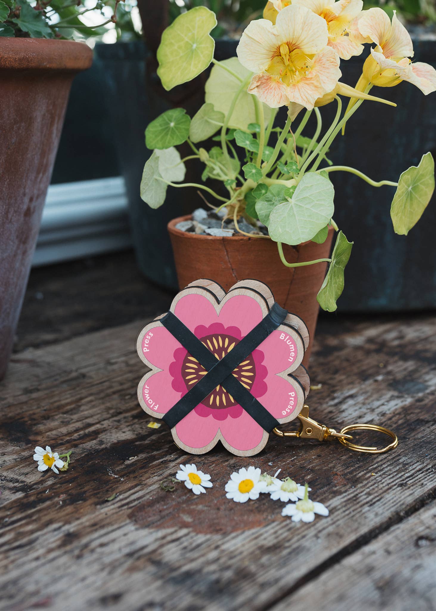 Keyring Flower Press - Joy Gift Shoppe