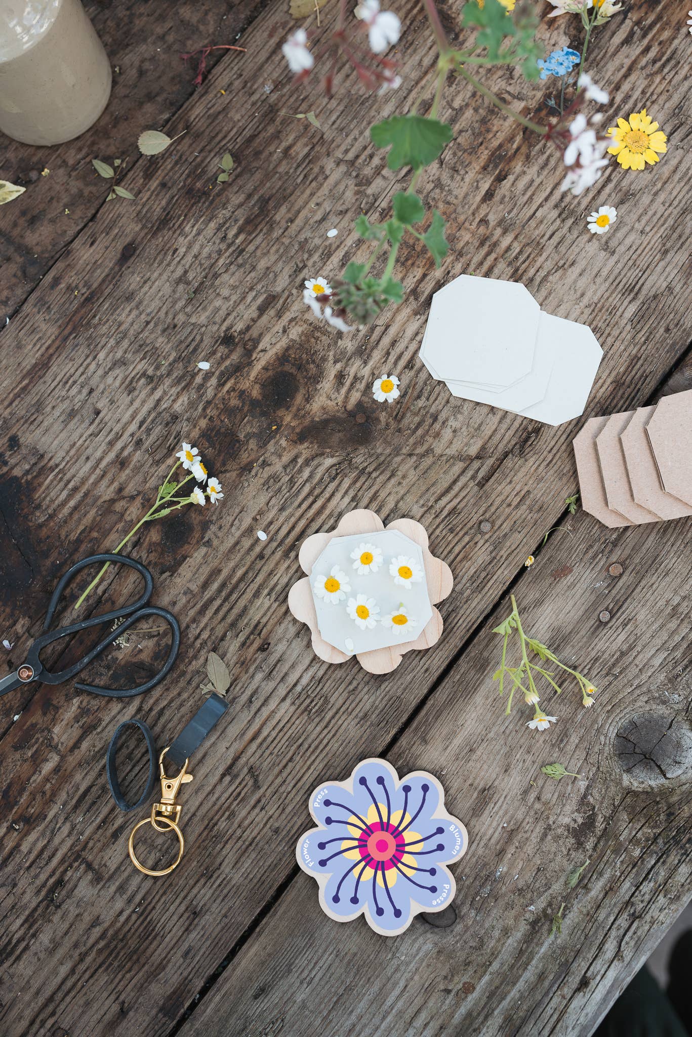 Keyring Flower Press - Joy Gift Shoppe