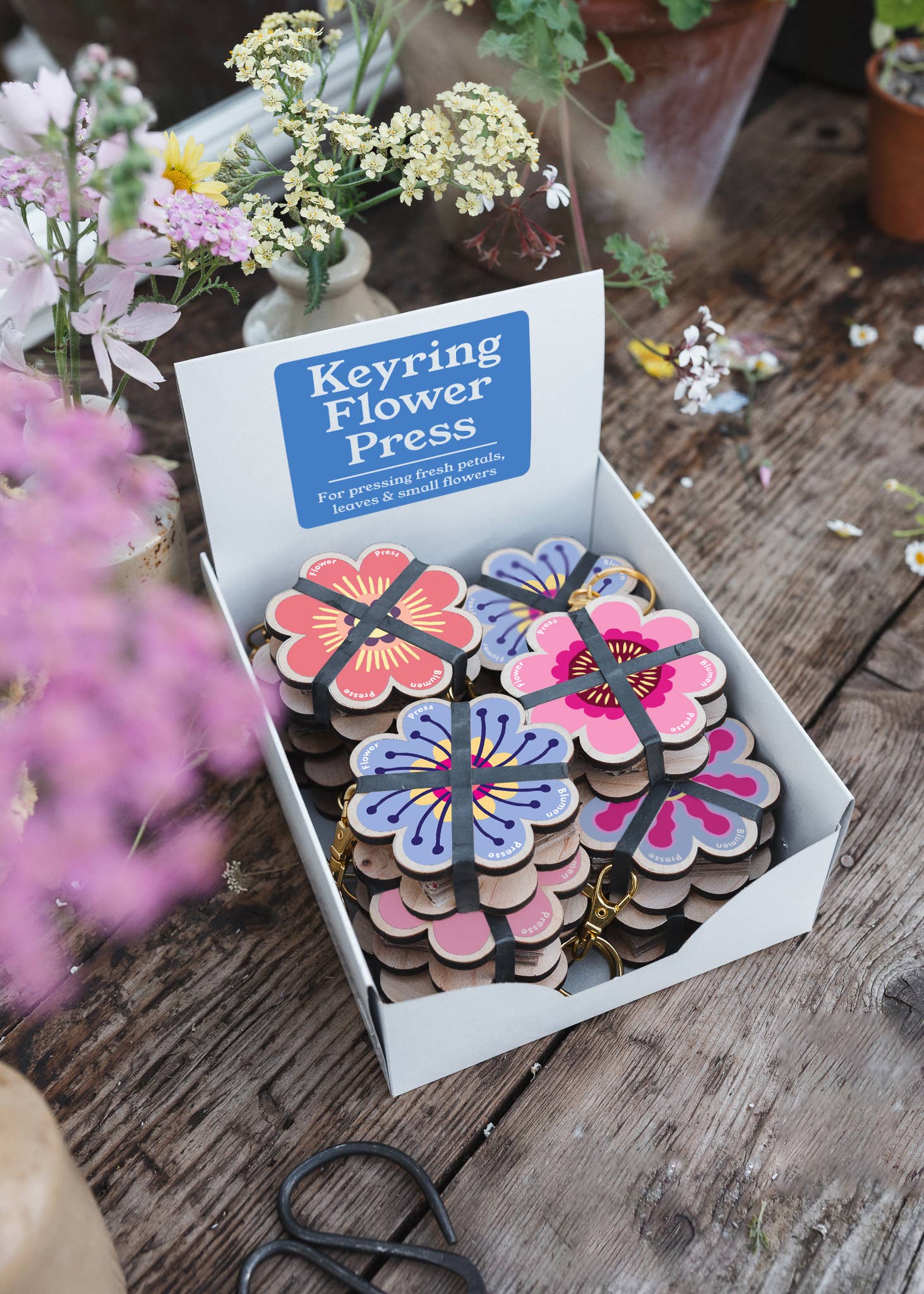 Keyring Flower Press - Joy Gift Shoppe