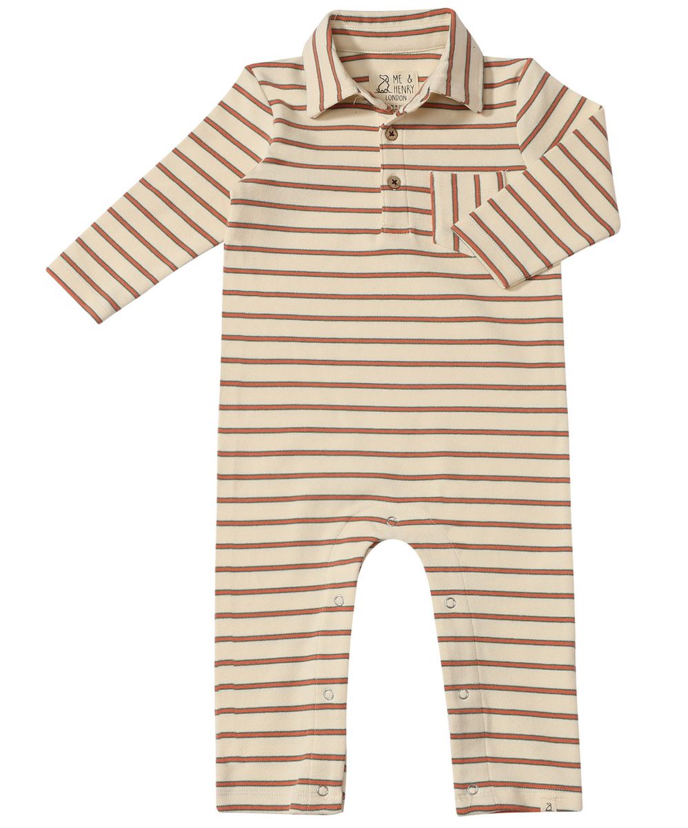 KINGSTON Cream/Orange Polo Romper - Joy