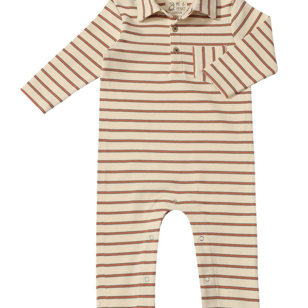 KINGSTON Cream/Orange Polo Romper - Joy