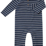 KINGSTON Navy Double Stripe Polo Romper - Joy