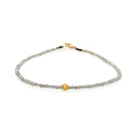 Labradorite + 18KT Beaded Bracelet - Joy Gift Shoppe