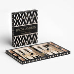 Lacquered Backgammon - Black/Beige - Joy Gift Shoppe