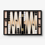 Lacquered Backgammon - Black/Beige - Joy Gift Shoppe