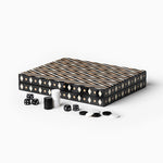 Lacquered Backgammon - Black/Beige - Joy Gift Shoppe