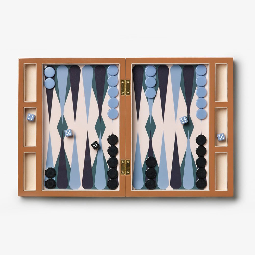 Lacquered Backgammon - Brown/Multi - Joy Gift Shoppe