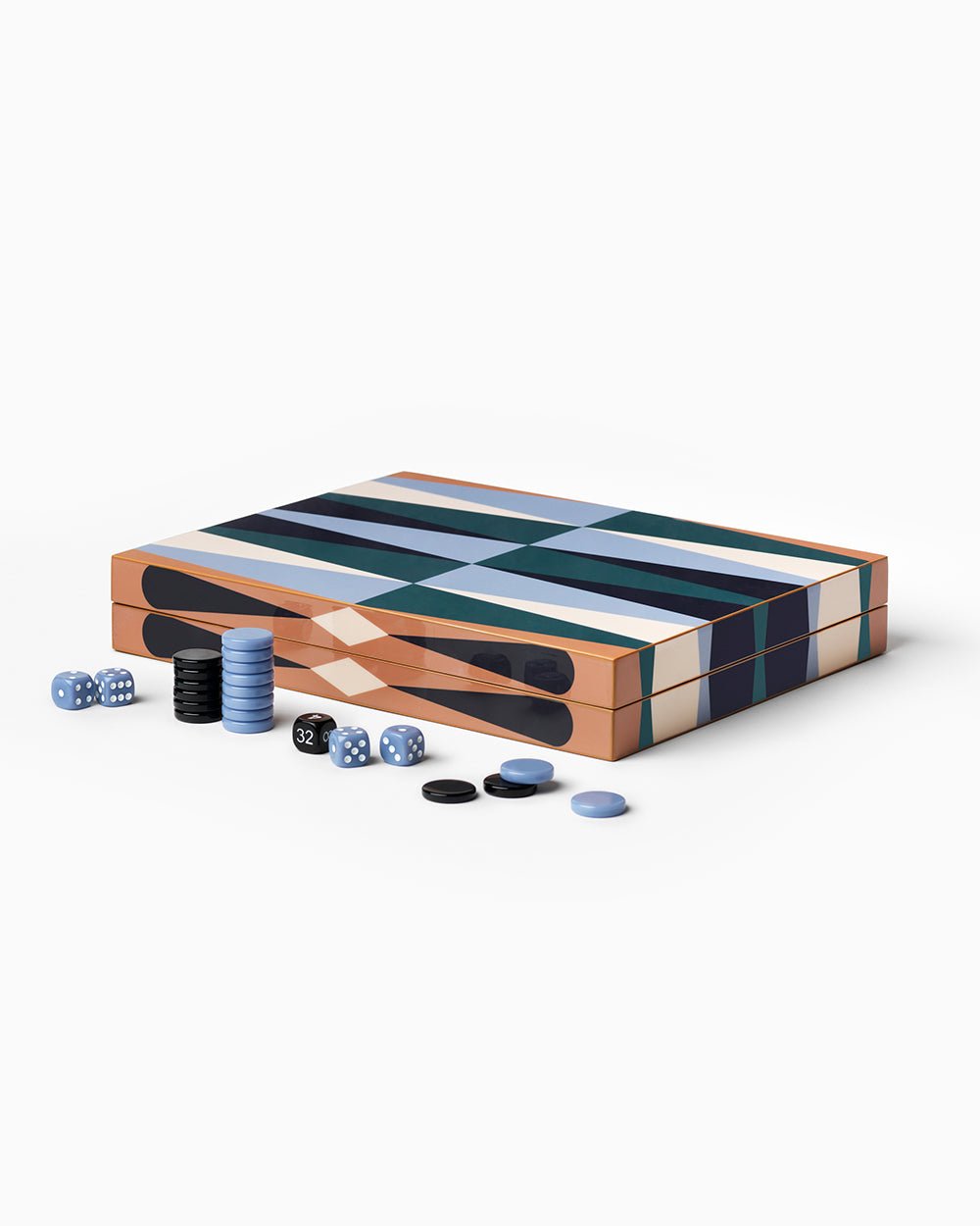 Lacquered Backgammon - Brown/Multi - Joy Gift Shoppe