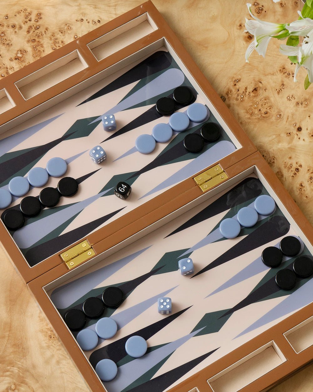 Lacquered Backgammon - Brown/Multi - Joy Gift Shoppe