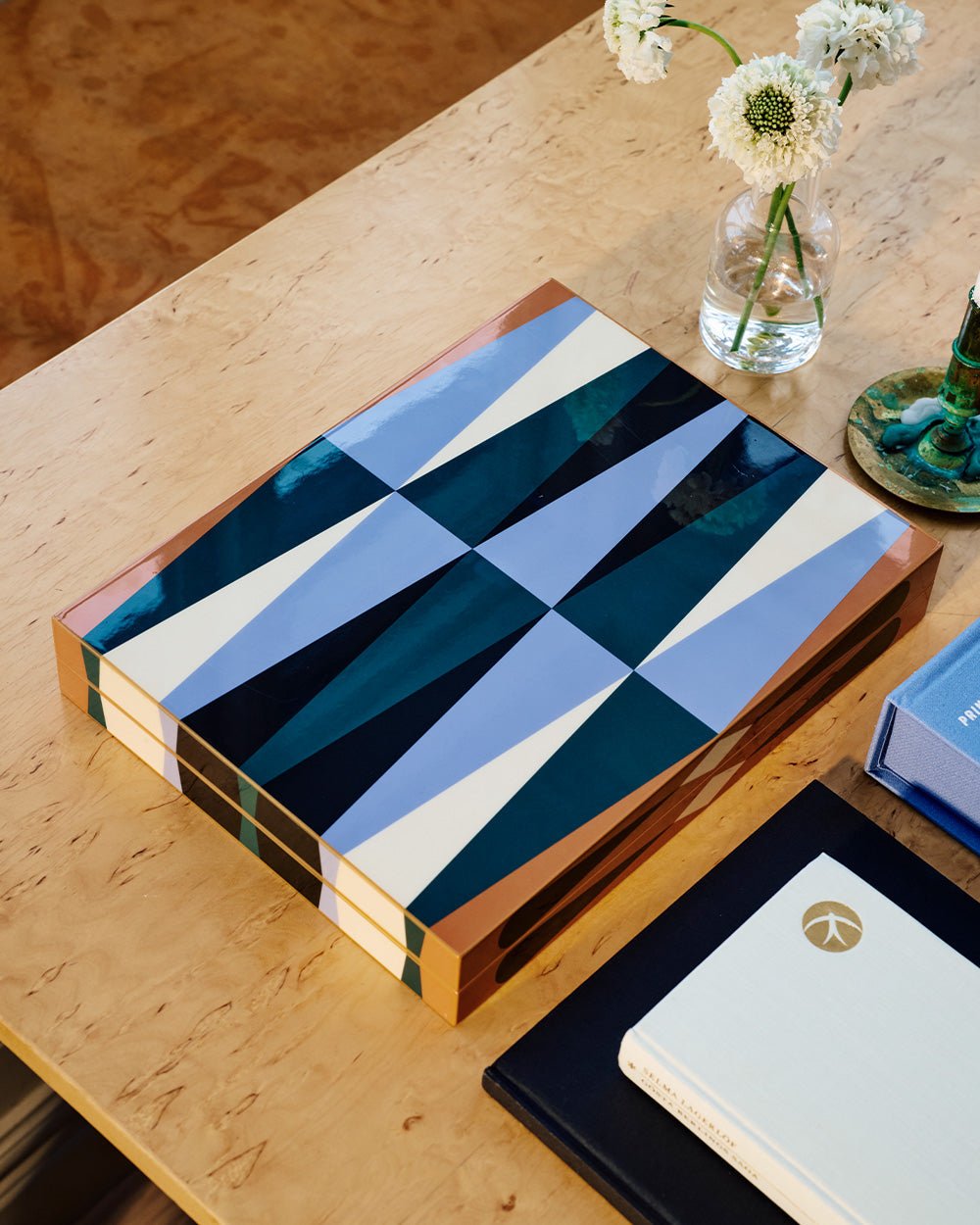 Lacquered Backgammon - Brown/Multi - Joy Gift Shoppe