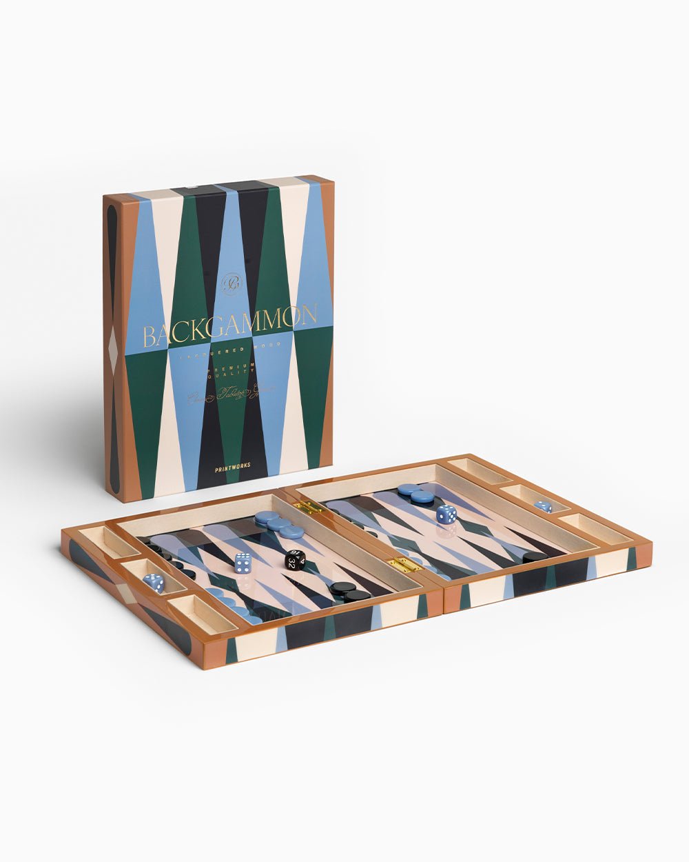 Lacquered Backgammon - Brown/Multi - Joy Gift Shoppe