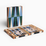Lacquered Backgammon - Brown/Multi - Joy Gift Shoppe