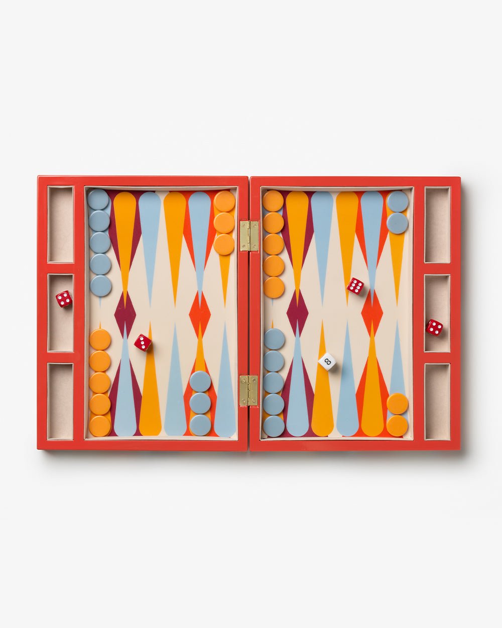 Lacquered Backgammon - Red/Multi - Joy Gift Shoppe