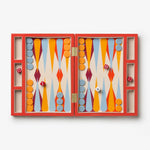 Lacquered Backgammon - Red/Multi - Joy Gift Shoppe