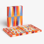 Lacquered Backgammon - Red/Multi - Joy Gift Shoppe