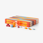 Lacquered Backgammon - Red/Multi - Joy Gift Shoppe